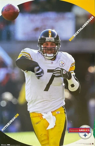 Ben Roethlisberger Pittsburgh Steelers Sports Poster 22 x 34 Cover
