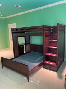 Solid Wood Bed Frame (full size over a twin size)