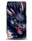 Black Scary Dragon Flip Wallet Case Angry Evil Devil Coloured Dragons AM19