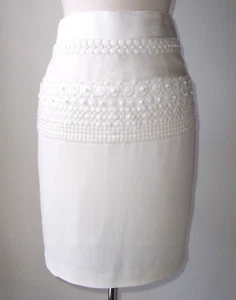 Falda bordada adornada con cuentas joya lentejuelas blancas ZUHAIR MURAD 2 4 - Imagen 1 de 3