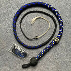 5'6" Nylon Para-cord Blue/Black/White Indiana Jones Equestrian Quality Bullwhip