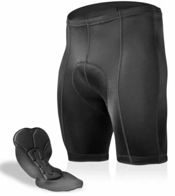 Aero Tech Men's Black P. Petite PADDED Bike Shorts - Black 5 inch Inseam - Image 1 of 4