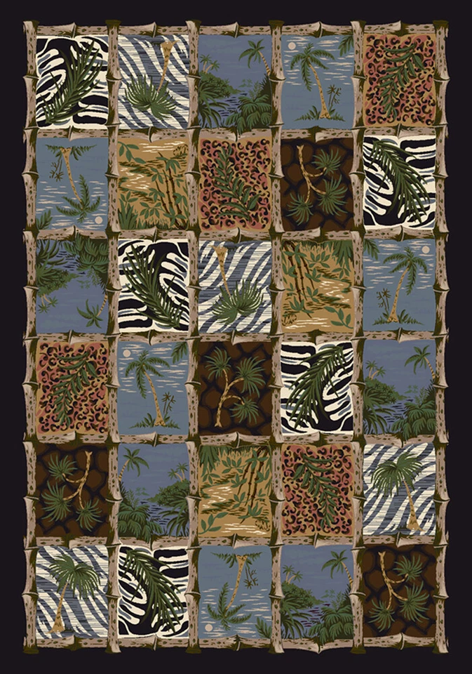 Milliken Black Transitional Casual Palms Area Rug Geometric Cayman Isle Onyx - Image 1 of 1