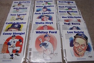 2004 NY Daily News Yankees 2-Sided Photo & Gallo Caricature (Pick Your Player)