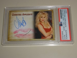 2023 Collector's Expo Authentic KISS CARD Auto Christina Applegate Red PSA