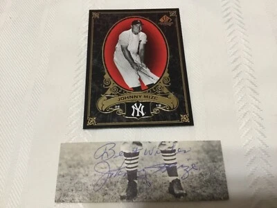New York Yankees HOF - JOHNNY MIZE Cut Autograph & Upper Deck Card #58   (BB397) - Image 1 of 3