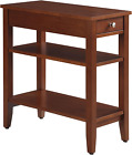 American Heritage 3-Tier End Table With Drawer, 23.5 X 11.25 X 24, Cherry