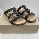 Taos Womens Gemma Black Leather Sandals GMA-14020 Slip On Strappy Size 8