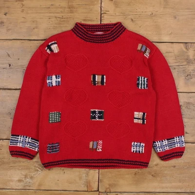 Suéter Jersey SKYR De Colección M Años 90 Grueso Tejido Corazón Festivo Mujer Cuello Redondo Foto 1 de 4