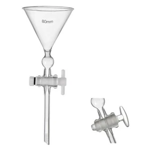 Lab Glass Funnel 80mm-100mm PTFE/Glass Piston Sand Separation Chem Tool AU - Bild 1 von 9