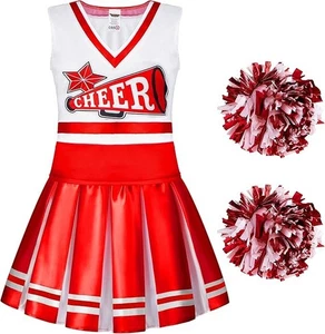 Cheerleader Costume for Girls, Kids Halloween Cheerleader Outfit - Picture 1 of 7