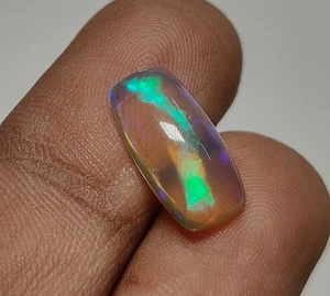 Welo Ethiopian Opal Cushion Shape Cabochon Multi Flashy Fire Loose stone 7.5x15M - Picture 1 of 24