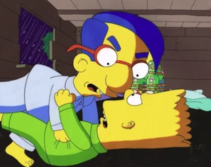 Original Production cel-The Simpsons Three Men and a Comic Book In Stock - Picture 1 of 1