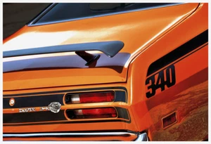 13x19 1971 Plymouth Duster 340 Vitamin C Orange Rapid Transit System 1970 Wedge - Bild 1 von 1