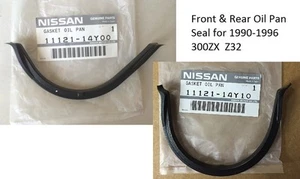 FRONT & REAR OIL PAN GASKET SEAL SET NISSAN 300ZX Z32 11121-14Y00 11121-14Y10 - Picture 1 of 2