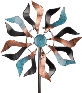 Wind Spinner Double Blade Sculpture Kinetic Windmill Yard Garden Lawn Decoration - Picture 1 of 9