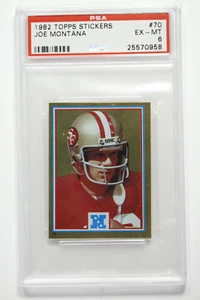 1982 Topps Stickers Foil Joe Montana #70 PSA 6 EX-MT - Picture 1 of 2