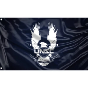 Halo Inspired UNSC Flag II Unique Design, 3x5 Ft / 90x150 cm, EU Made - Picture 1 of 4