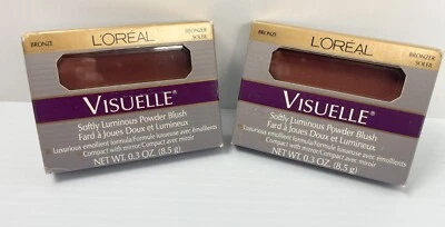 (2) L'Oreal VISUELLE Softly Luminous Powder Blush Bronzer-BRONZE **RARE VINTAGE - Image 1 of 4