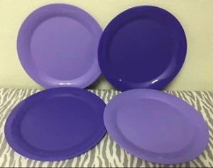 Tupperware 11 Zoll große runde Teller Tag der offenen Tür Sammlung lila & blau neu - Bild 1 von 1