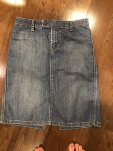 Vintage GAP Damen-Jeansrock 100 % Baumwolle Denim Größe 4 Made in USA (Taille 30“) - Bild 1 von 2
