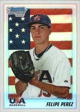 2010 (TEAM USA) Bowman Chrome Draft Prospects Refractors #BDPP106 Felipe Perez