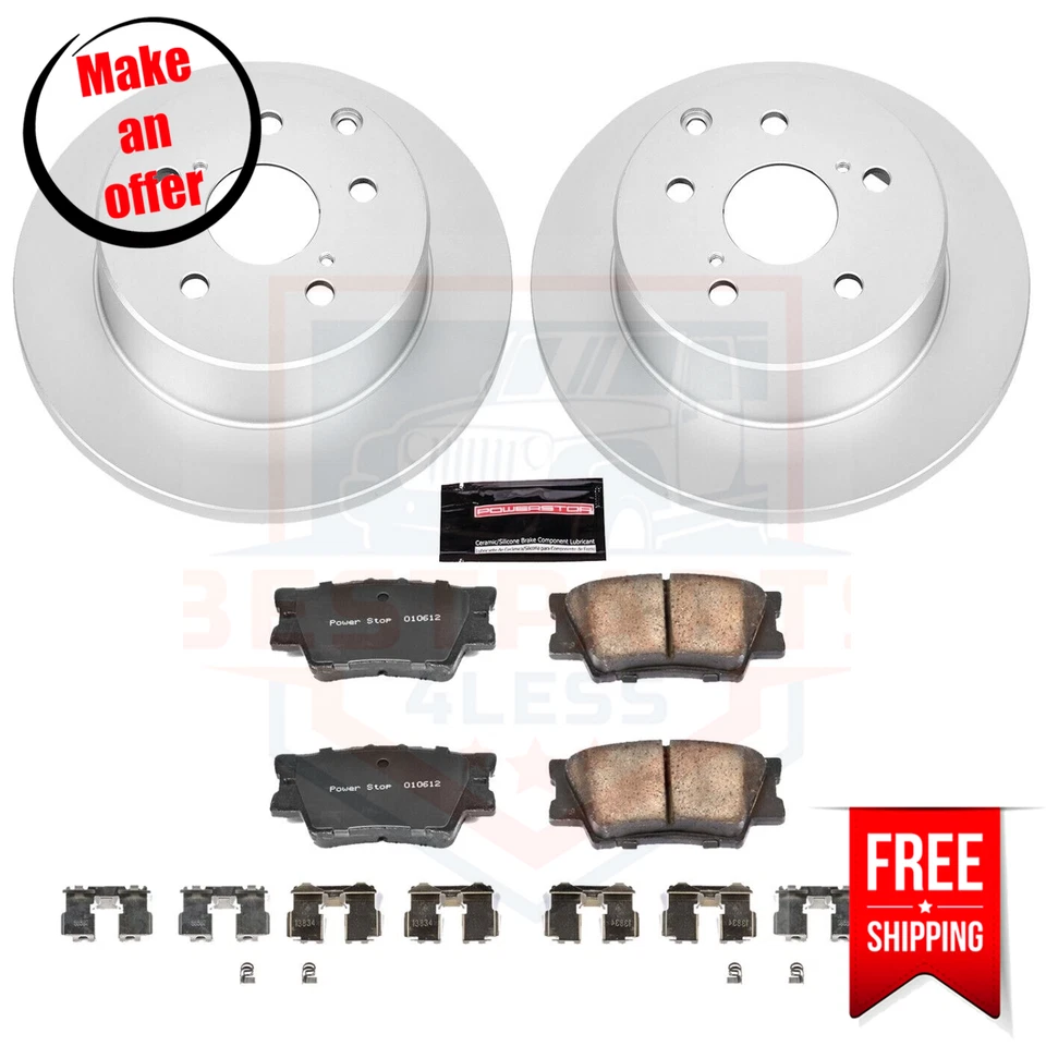 Kit de 5 tacos y disco de freno trasero Powerstop CRK4671 para Toyota RAV4 2006-2018 Foto 1 de 2