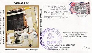 CNES 1989 Ariane V 31 Start Ariane Satellit DFS Kopernikus - Bild 1 von 2