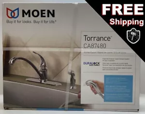 Moen CA87480 Torrance Chrome One-Handle Low Arc Kitchen Faucet - Picture 1 of 5