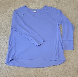 Wildfox Women's XL Haley Soft Brushed Ribbed Waffle Top Periwinkle Blue - Picture 1 of 5