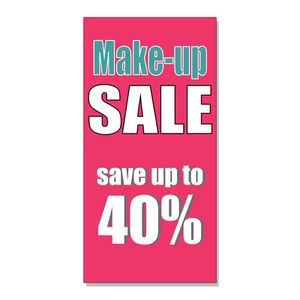 Make - Up Sale Save Up To 40% DECAL STICKER Retail Store Sign - Picture 1 of 1