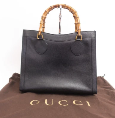 Authentic Vintage Gucci Bamboo leather Handbag Tote Leather #24226 - Image 1 of 4