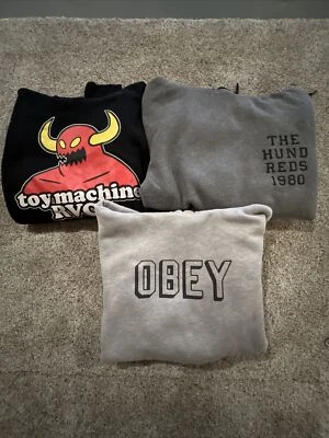 The Hundreds Obey RVCA ToyMachine Hombres Sudaderas con Capucha Talla Pequeña Lote Pacsun Foto 1 de 4