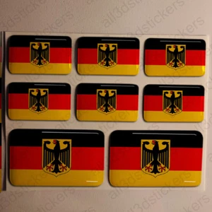 Adesivi Germania Adesivo Bandiera Germania Resinati 3D Resinato Resine Vinile - Picture 1 of 1