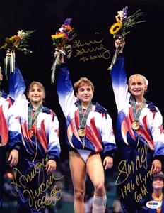 Moceanu Strug Miller 3 X SIGNED 11x14 Photo +96 Olympics ITP PSA/DNA AUTOGRAPHED - Picture 1 of 1