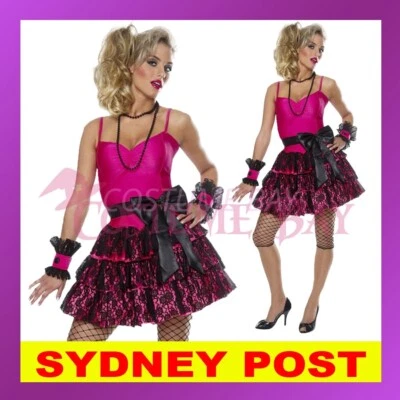 COSTUME BAY 80s Madonna Pop Star Diva Cyndi Lauper Material Girl Dress Up Hens Party Costume