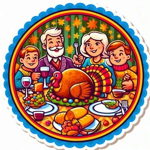 Thanksgiving Decal,  Waterproof Vinyl Sticker, UV resistant Decal - Picture 1 of 12