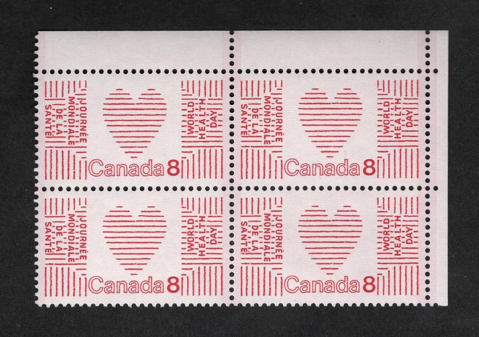 CANADÁ MNH ON WORLD HEALTH ESQUINA BLOQUE DE 4 SCOTT # 560pii Foto 1 de 1
