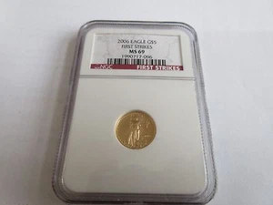 2006 Eagle Gold $5 First Strikes MS69 NGC Gold Eagle G$5 - Picture 1 of 4