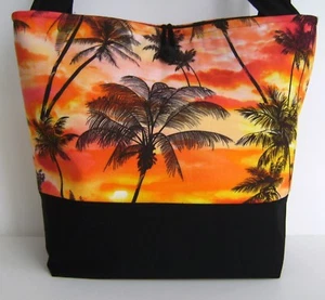 TROPICAL PARADISE SUNSET PALMEN HANDTASCHE GELDBEUTEL BEUTELTASCHE TASCHE RETRO   - Bild 1 von 10