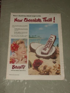 BOUNTY  CHOCOLATE 1953  Vintage  14" X 12"  (Approx)  Orig UK  Advert - Picture 1 of 1