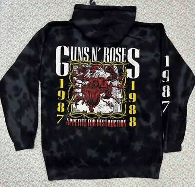 Moletom com capuz GUNS'N ROSES BLACK TIE DYE TAMANHO GRANDE E XXL - Imagem 1 de 2