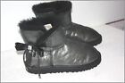 UGG Leather Gray Metal Rhinestone Knots Filled Booties Boots Size 38 TBE