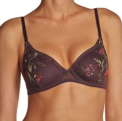 Sutiã WACOAL Serenity Underwire bordado push up fig roxo NOVO feminino 36B 36C - Imagem 1 de 4