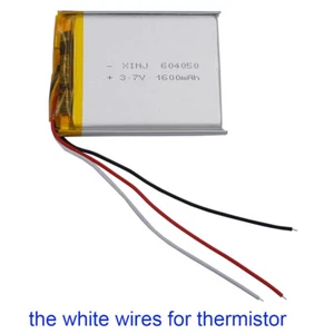 Termistore 3,7v 1600mah 5,92Wh NTC 3 Fili Lipo Ricaricabile Batteria Li 604050 - Foto 1 di 4