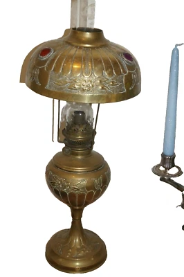 ELEGANTE LAMPE A PETROLE EN LAITON  50CM   -   LAMPE PARISIENNE   - Photo 1/4