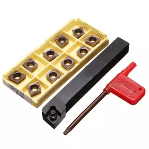 10x CCMT09T304 Drehmeißel Wendeplatten mit SCLCR1212H09 Bohrstange Klemmhalter - Bild 1 von 10