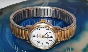 Timex Indiglo Watch Womens Easy Reader Date Two Tone Stretch Bracelet - Picture 1 of 6