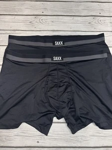 Lot of 2 SAXX Boxers Black Size XXL Sports Mesh - Picture 1 of 3