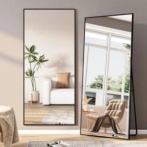 Large Mirror Full Length, 71"x31" Full Body Mirror, Aluminum Alloy Frame Floo... - Picture 1 of 7